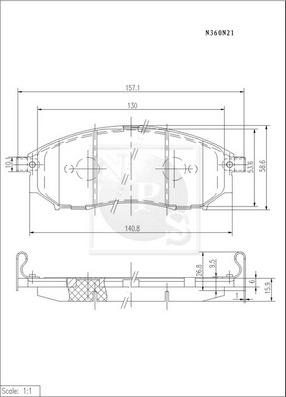 NPS N360N21 - Bremsbelagsatz, Scheibenbremse alexcarstop-ersatzteile.com