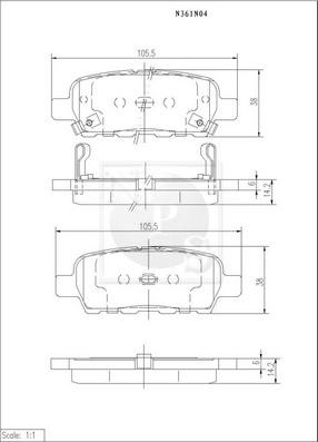 NPS N361N04 - Bremsbelagsatz, Scheibenbremse alexcarstop-ersatzteile.com