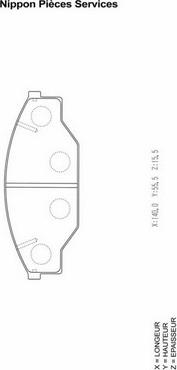 NPS T360A47 - Bremsbelagsatz, Scheibenbremse alexcarstop-ersatzteile.com