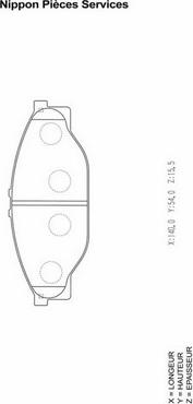 NPS T360A53 - Bremsbelagsatz, Scheibenbremse alexcarstop-ersatzteile.com