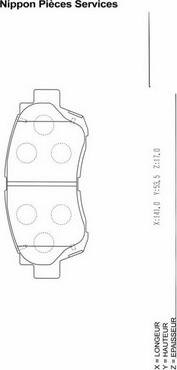 NPS T360A60 - Bremsbelagsatz, Scheibenbremse alexcarstop-ersatzteile.com