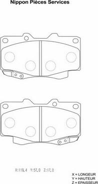 NPS T360A38 - Bremsbelagsatz, Scheibenbremse alexcarstop-ersatzteile.com