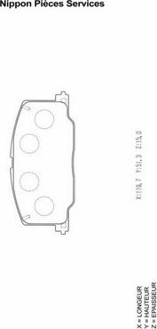 NPS T360A37 - Bremsbelagsatz, Scheibenbremse alexcarstop-ersatzteile.com