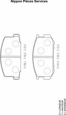 NPS T360A29 - Bremsbelagsatz, Scheibenbremse alexcarstop-ersatzteile.com