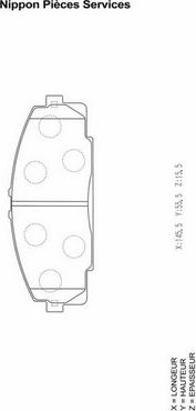 NPS T360A71 - Bremsbelagsatz, Scheibenbremse alexcarstop-ersatzteile.com