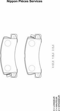 NPS T361A05 - Bremsbelagsatz, Scheibenbremse alexcarstop-ersatzteile.com