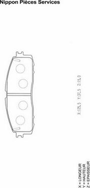 NPS T361A06 - Bremsbelagsatz, Scheibenbremse alexcarstop-ersatzteile.com