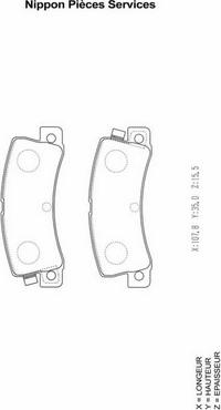 NPS T361A08 - Bremsbelagsatz, Scheibenbremse alexcarstop-ersatzteile.com