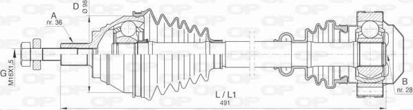 Open Parts DRS6408.00 - Antriebswelle alexcarstop-ersatzteile.com