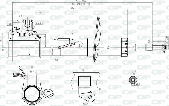 Open Parts SAB8051.31 - Stoßdämpfer alexcarstop-ersatzteile.com