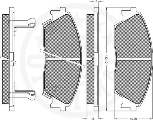 Optimal 9571 - Bremsbelagsatz, Scheibenbremse alexcarstop-ersatzteile.com