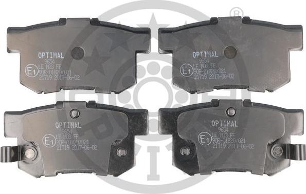 Optimal 9654 - Bremsbelagsatz, Scheibenbremse alexcarstop-ersatzteile.com