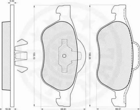 Optimal 96200 - Bremsbelagsatz, Scheibenbremse alexcarstop-ersatzteile.com