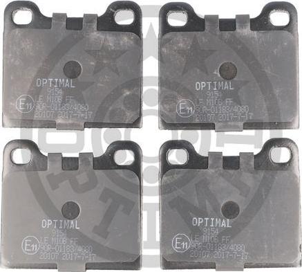 Optimal 9154 - Bremsbelagsatz, Scheibenbremse alexcarstop-ersatzteile.com