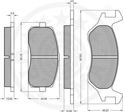 Optimal 9208 - Bremsbelagsatz, Scheibenbremse alexcarstop-ersatzteile.com