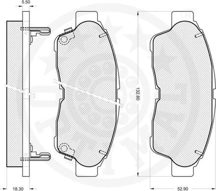 Optimal 9787 - Bremsbelagsatz, Scheibenbremse alexcarstop-ersatzteile.com