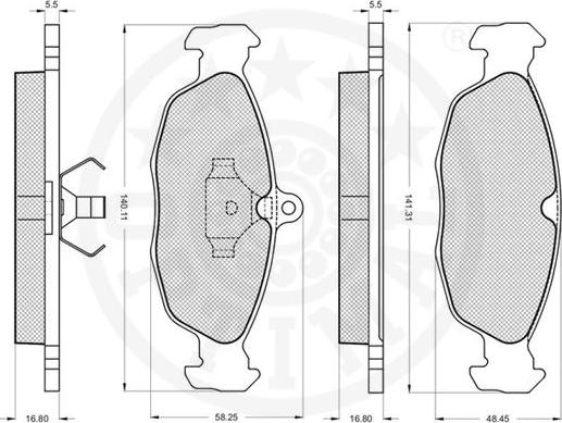 Optimal 9771 - Bremsbelagsatz, Scheibenbremse alexcarstop-ersatzteile.com