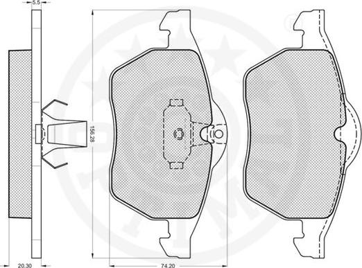 Optimal 10124 - Bremsbelagsatz, Scheibenbremse alexcarstop-ersatzteile.com