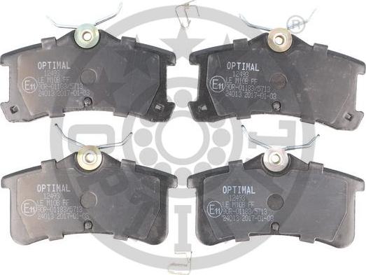 Optimal 12493 - Bremsbelagsatz, Scheibenbremse alexcarstop-ersatzteile.com