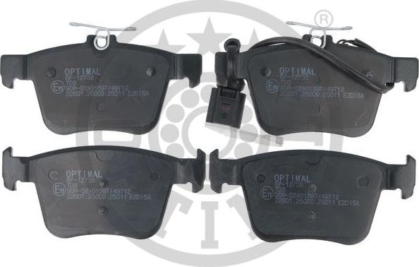 Optimal 12738 - Bremsbelagsatz, Scheibenbremse alexcarstop-ersatzteile.com