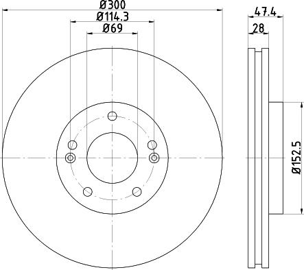 Pagid 55435 - Bremsscheibe alexcarstop-ersatzteile.com