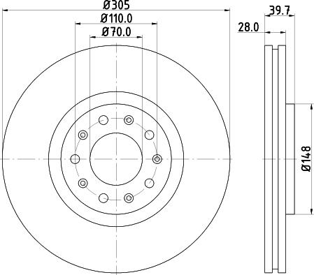 Pagid 55208 - Bremsscheibe alexcarstop-ersatzteile.com