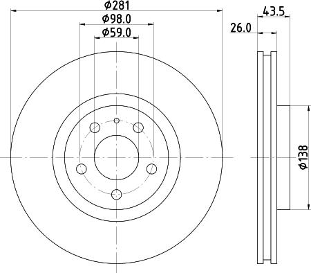 Pagid 50122 - Bremsscheibe alexcarstop-ersatzteile.com