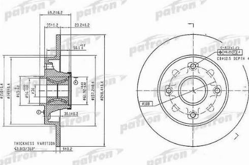 Patron PBD7016 - Bremsscheibe alexcarstop-ersatzteile.com