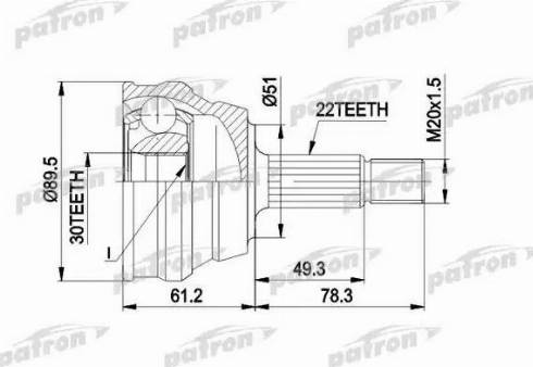 Patron PCV1050 - Gelenksatz, Antriebswelle alexcarstop-ersatzteile.com