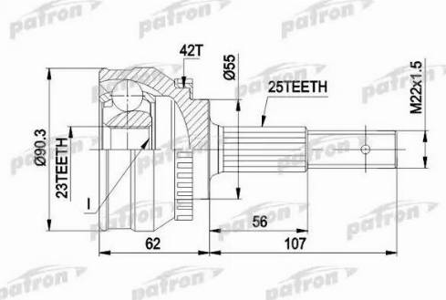 Patron PCV1275 - Gelenksatz, Antriebswelle alexcarstop-ersatzteile.com