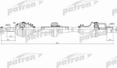 Patron PDS0220 - Antriebswelle alexcarstop-ersatzteile.com