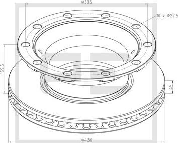 PE Automotive 046.384-00A - Bremsscheibe alexcarstop-ersatzteile.com