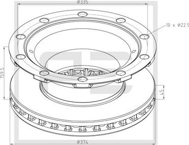 PE Automotive 046.380-00A - Bremsscheibe alexcarstop-ersatzteile.com