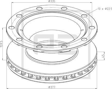 PE Automotive 046.379-00A - Bremsscheibe alexcarstop-ersatzteile.com