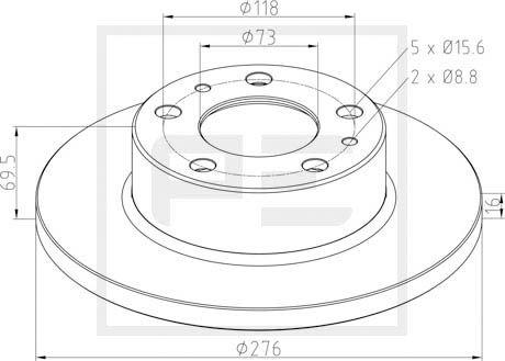 PE Automotive 026.670-10A - Bremsscheibe alexcarstop-ersatzteile.com