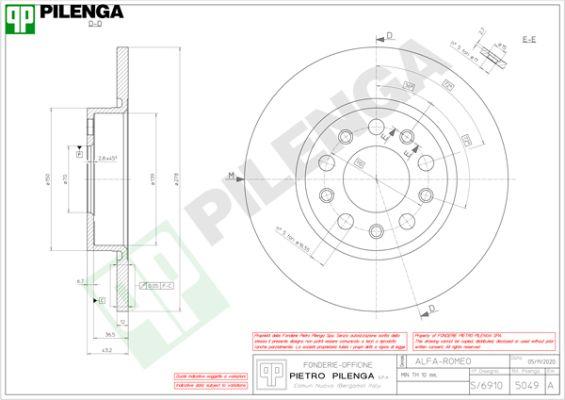 Pilenga 5049 - Bremsscheibe alexcarstop-ersatzteile.com