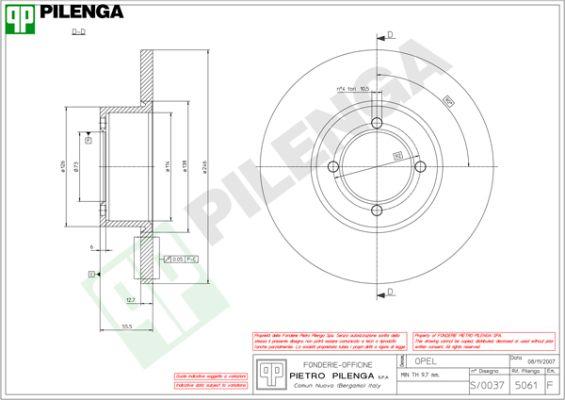 Pilenga 5061 - Bremsscheibe alexcarstop-ersatzteile.com