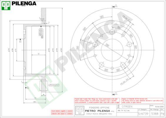 Pilenga 5388 - Bremsscheibe alexcarstop-ersatzteile.com