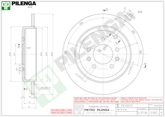 Pilenga 5382 - Bremsscheibe alexcarstop-ersatzteile.com