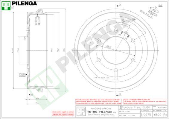 Pilenga 6800 - Bremstrommel alexcarstop-ersatzteile.com