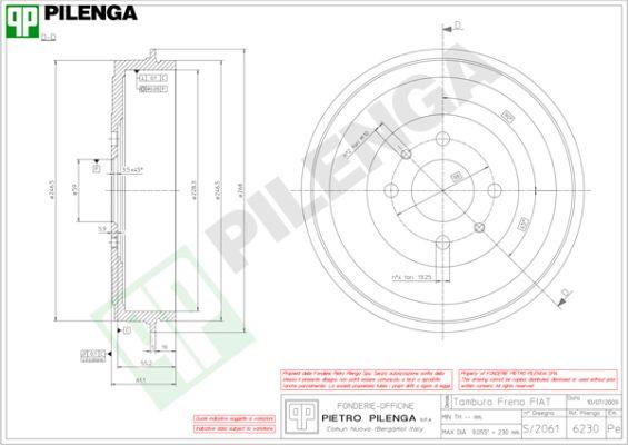 Pilenga 6230 - Bremstrommel alexcarstop-ersatzteile.com