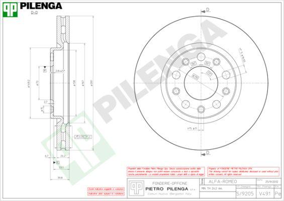 Pilenga V491 - Bremsscheibe alexcarstop-ersatzteile.com