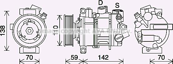 Prasco VNAK401 - Kompressor, Klimaanlage alexcarstop-ersatzteile.com