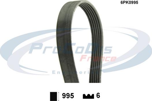 Procodis France 6PK0995 - Keilrippenriemen alexcarstop-ersatzteile.com