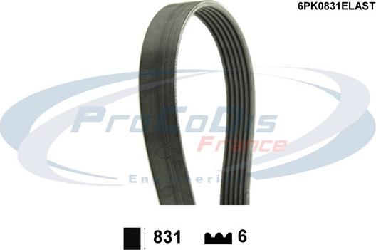 Procodis France 6PK0831ELAST - Keilrippenriemen alexcarstop-ersatzteile.com