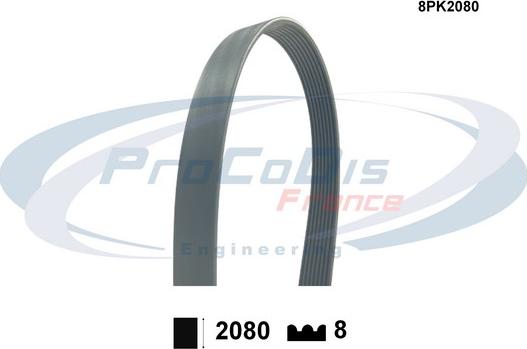 Procodis France 8PK2080 - Keilrippenriemen alexcarstop-ersatzteile.com