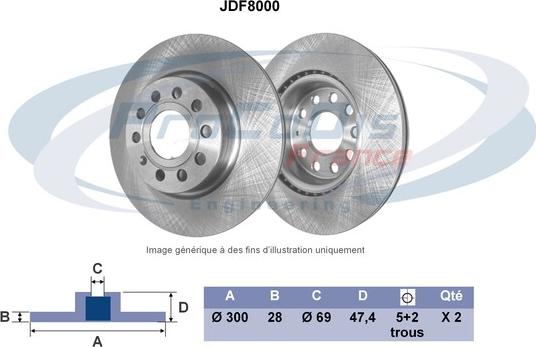 Procodis France JDF8000 - Bremsscheibe alexcarstop-ersatzteile.com