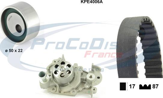 Procodis France KPE4006A - Wasserpumpe + Zahnriemensatz alexcarstop-ersatzteile.com