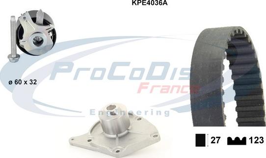 Procodis France KPE4036A - Wasserpumpe + Zahnriemensatz alexcarstop-ersatzteile.com