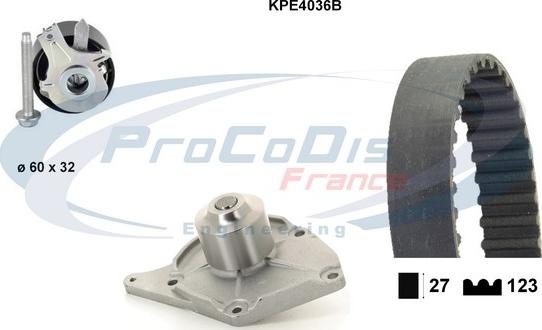 Procodis France KPE4036B - Wasserpumpe + Zahnriemensatz alexcarstop-ersatzteile.com